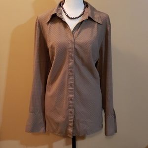 *3/$30* Brown herringbone Worthington blouse 2X